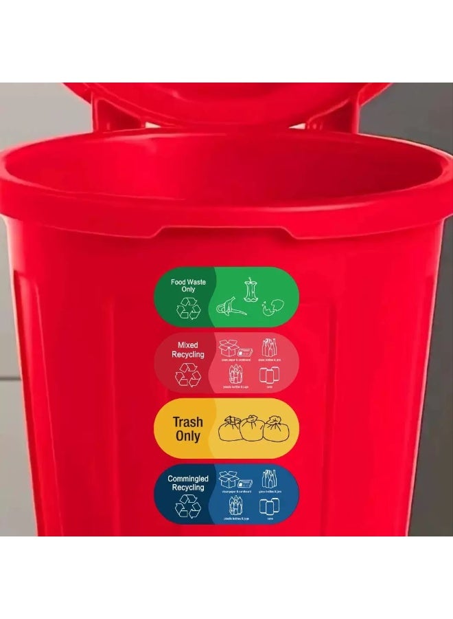 4 Colors Pack For Mixed Recycling Stickers Special Trash Can Stickers Decorative Waterproof Vinyl - Image 2