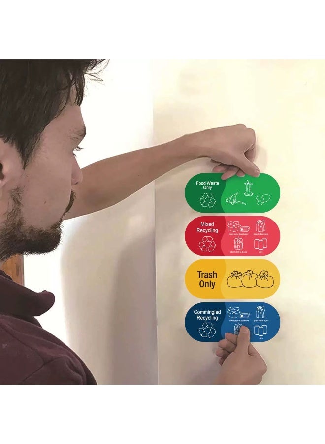 4 Colors Pack For Mixed Recycling Stickers Special Trash Can Stickers Decorative Waterproof Vinyl - Image 3