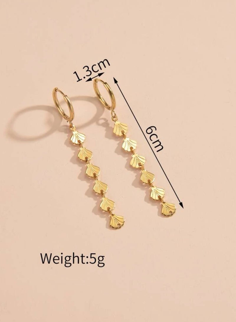 إيكوال حلق اذن نسائي أنيق مصنوع من الاستانلس ستيل ومطلي باللون الذهبي عيار 18 - Image 4