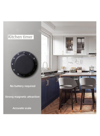 NOVOLAN Mechanical Timer Kitchen Magnet Stainless Steel Countdown Timer Learning Reminder Alarm Clock Multifunctional Time Manager Magnetic Attachment, Cooking Reminders Smooth Surface (silver) - view 2
