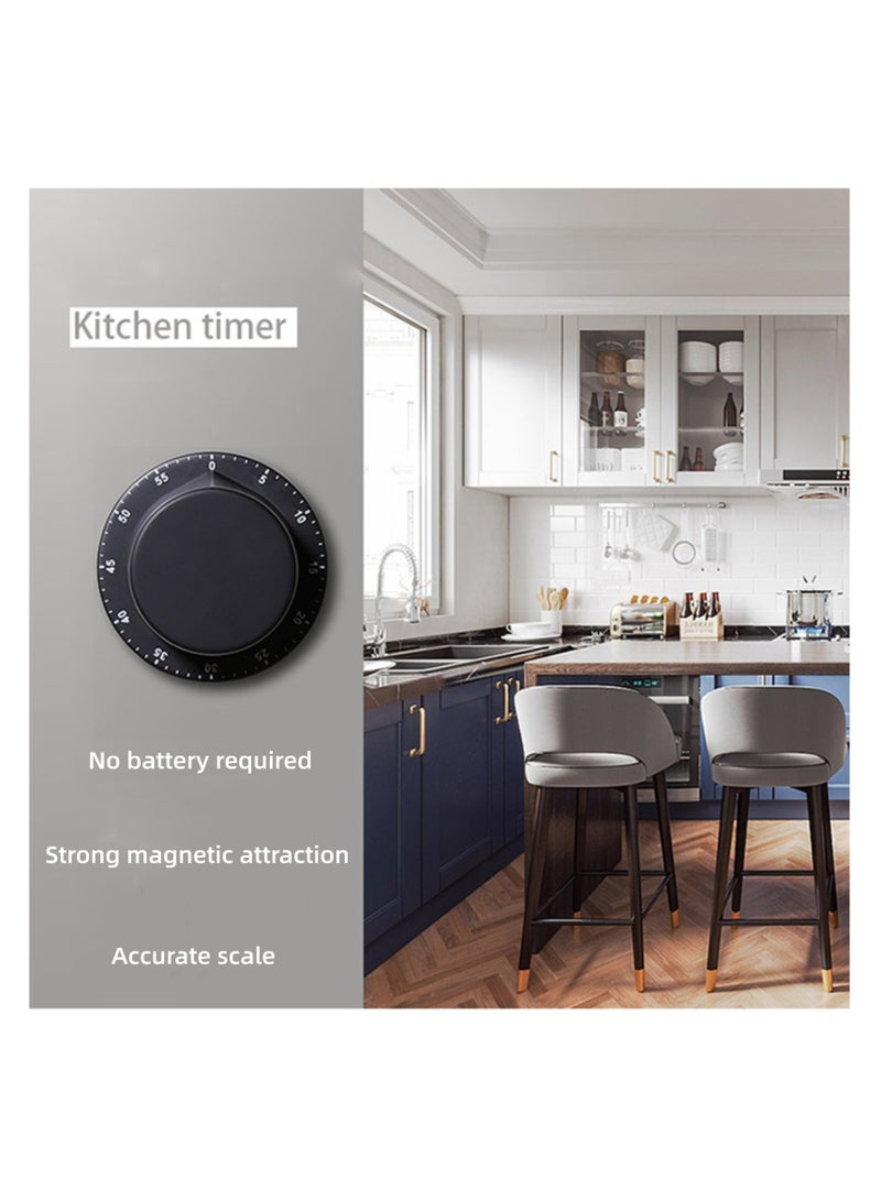 نوفولان مؤقت ميكانيكي للمطبخ، مؤقت تنازلي من الفولاذ المقاوم للصدأ، ساعة منبه للتذكير بالتعلم، مدير وقت متعدد الوظائف، ملحق مغناطيسي، تذكيرات الطبخ، سطح أملس - Image 2
