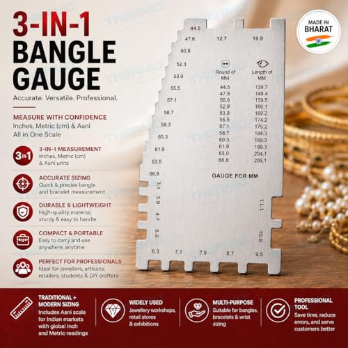 Thermo Ajanta Bangle Sizer Gauge | Bracelet, Kada & Chudi Size Measuring Tool for All | Jewelry Making, Jewellers & Personal Use | Accurate Bangle Measurement Scale Tool - Made in Bharat - Image 3