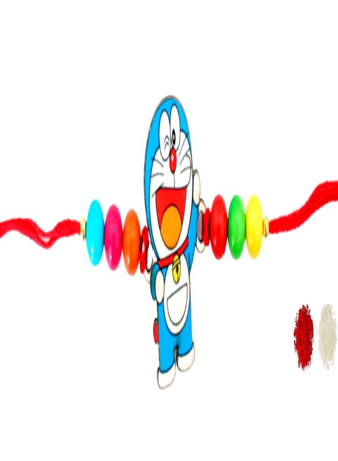 VR Creatives Rakhi for Kids Cartoons Carectores Bal Krishna and doraemon With Tika set Pack of 2 - Image 3