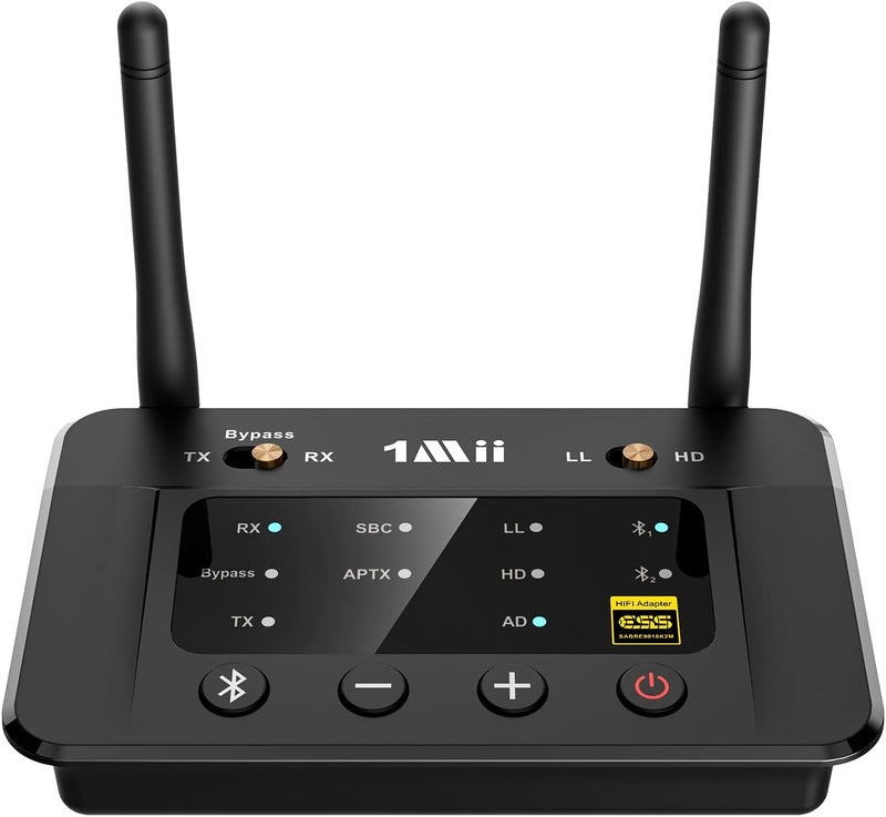 1mii B03Pro Bluetooth 5.3 Transmitter Receiver for Home Stereo TV, HiFi Wireless Audio Adapter with Audiophile DAC & aptX Low Latency/HD/Adaptive, Long Range, Optical RCA AUX 3.5mm Outputs/Inputs - Image 1