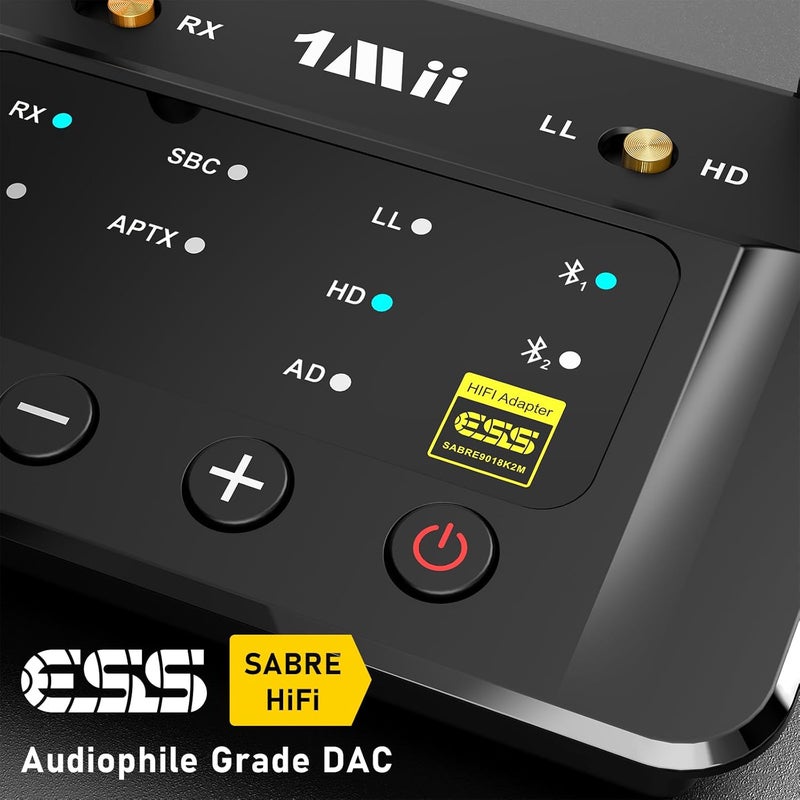 1mii B03Pro Bluetooth 5.3 Transmitter Receiver for Home Stereo TV, HiFi Wireless Audio Adapter with Audiophile DAC & aptX Low Latency/HD/Adaptive, Long Range, Optical RCA AUX 3.5mm Outputs/Inputs - Image 4