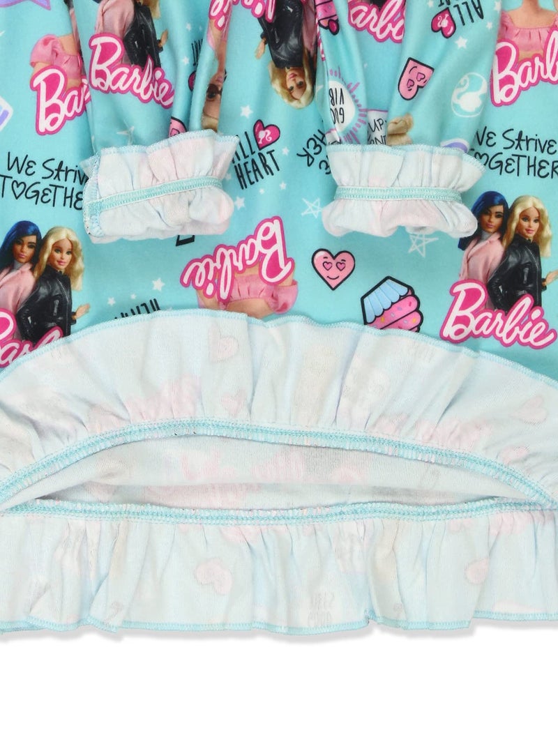Barbie Girls Cute Flannel Granny Gown - Nightgown Pajamas Turquoise - Image 5