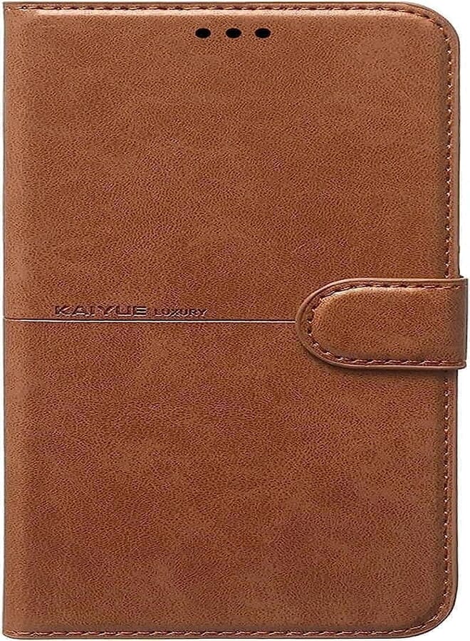 Compatible with Samsung Galaxy A16 Flip Wallet Leather Case Cover (Brown)