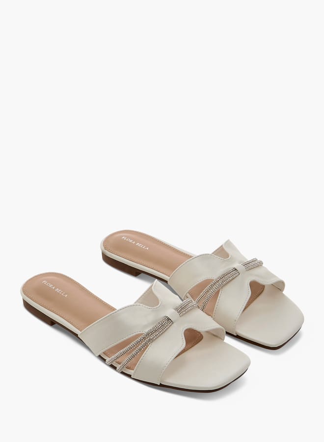 Flora Bella By Shoexpress Women Embellished Strap Slip-On Flat Sandals  - Image 1
