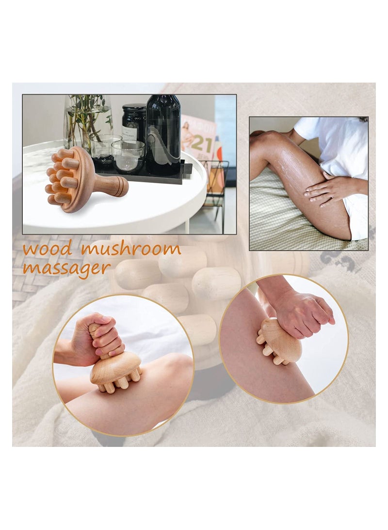 أدوات تدليك العلاج بالخشب 5 في 1 ، مجموعة Maderoterapia ، مجموعة العلاج بالخشب ، مدلك التصريف اللمفاوي ، أدوات Gua Sha الخشبية ، حبل أسطواني خشبي لتشكيل الجسم ومضاد للسيلوليت - Image 2