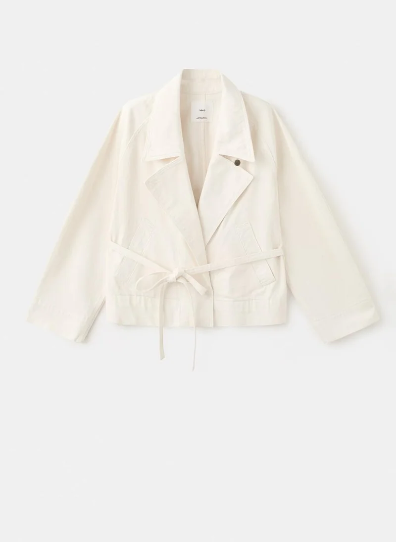 MANGO  Cotton trench with maxi lapels and belt for Women | Best Price UAE