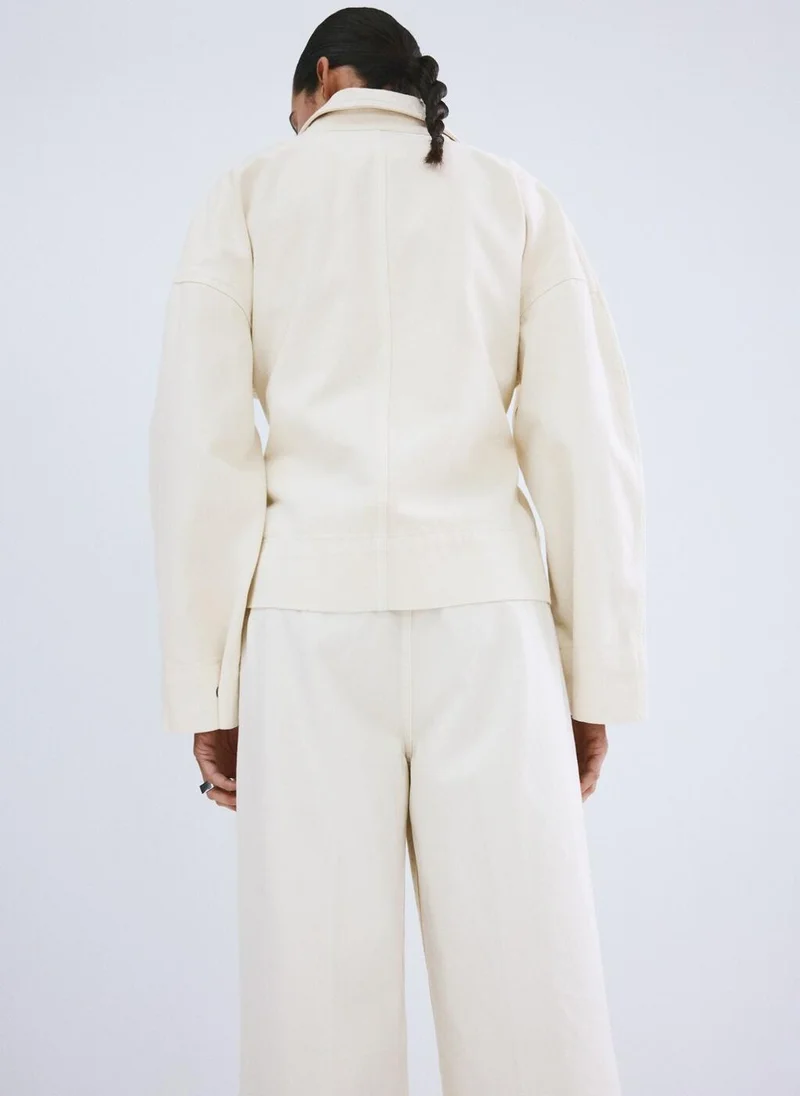 MANGO Cotton trench with maxi lapels and belt