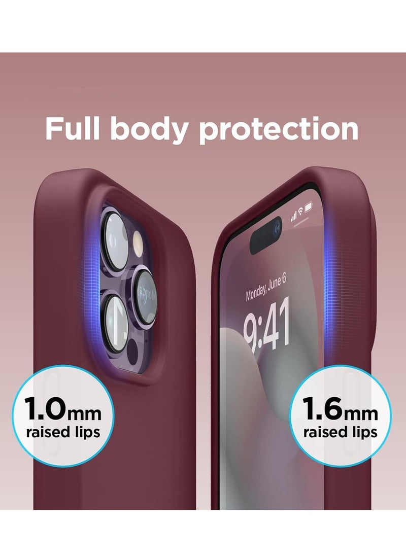 vesus [3 in 1] for iPhone 15 Plus Case with 9H Tempered Glass Screen Protector, Premium Liquid Silicone Shockproof Protective Case,Slim Phone Cover for iPhone 15 Plus (2023) (iphone 15 Plus, Red) - Image 4