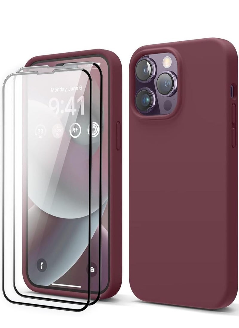 vesus [3 in 1] for iPhone 15 Plus Case with 9H Tempered Glass Screen Protector, Premium Liquid Silicone Shockproof Protective Case,Slim Phone Cover for iPhone 15 Plus (2023) (iphone 15 Plus, Red) - Image 1