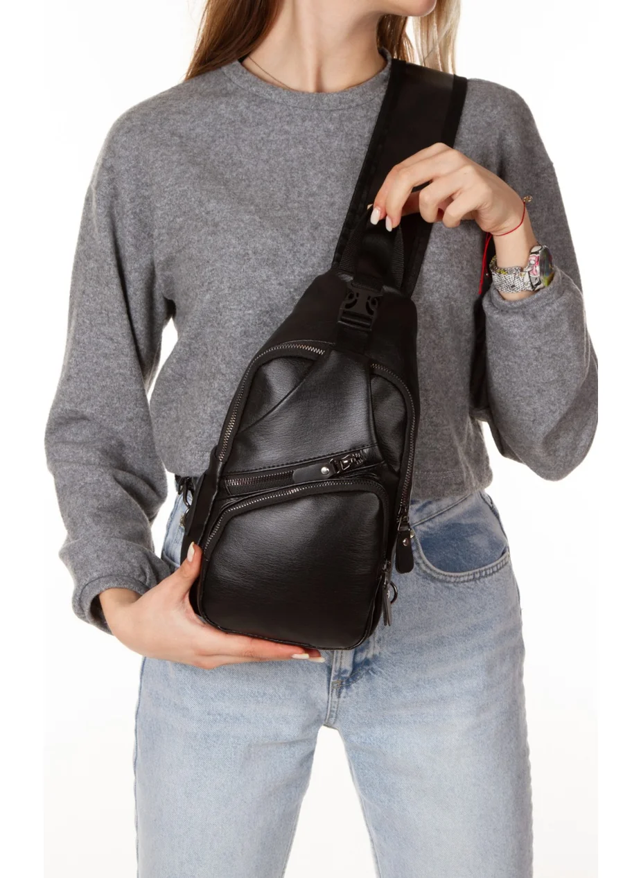 Adelina Bags Black Anholt Washed Leather Chest and Shoulder Bag Cross Strap Body Bag