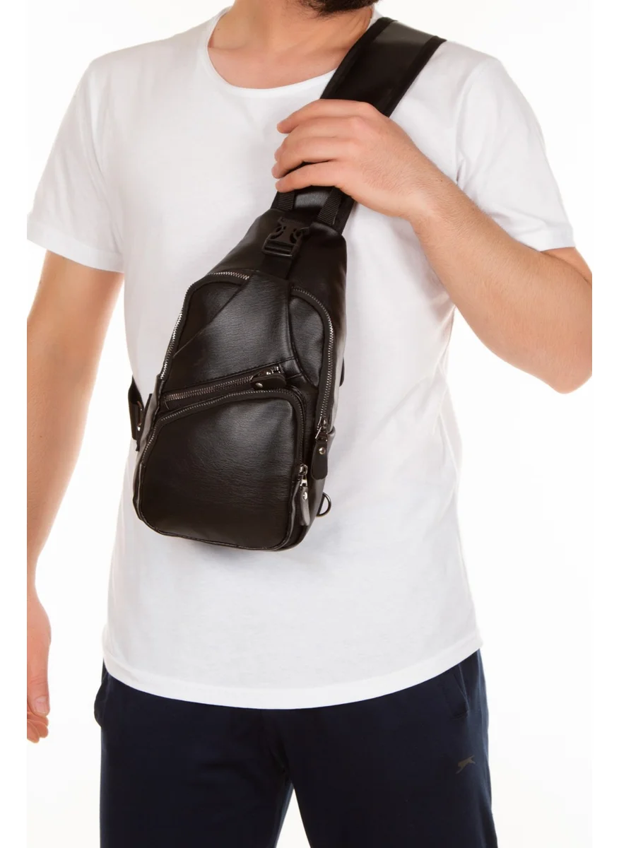 Adelina Bags Black Anholt Washed Leather Chest and Shoulder Bag Cross Strap Body Bag