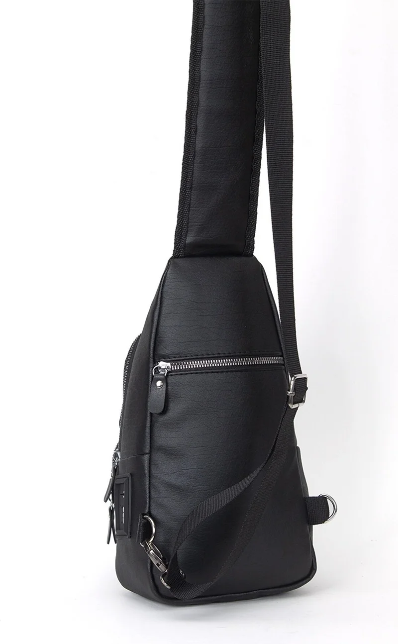 Adelina Bags Black Anholt Washed Leather Chest and Shoulder Bag Cross Strap Body Bag