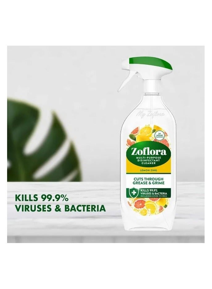 زوفلورا بخاخ مطهر متعدد الأغراض برائحة الليمون 800مل - Image 2