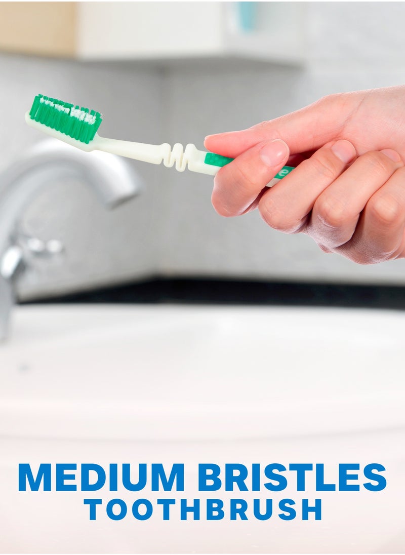 Shield Care - Shield Care Flex Manual Toothbrush Value Pack, Full Multi-Level Filaments, Medium Bristles for Deep Cleaning, Ideal for Adults - 4 Count (Pack of 1) - Image 1