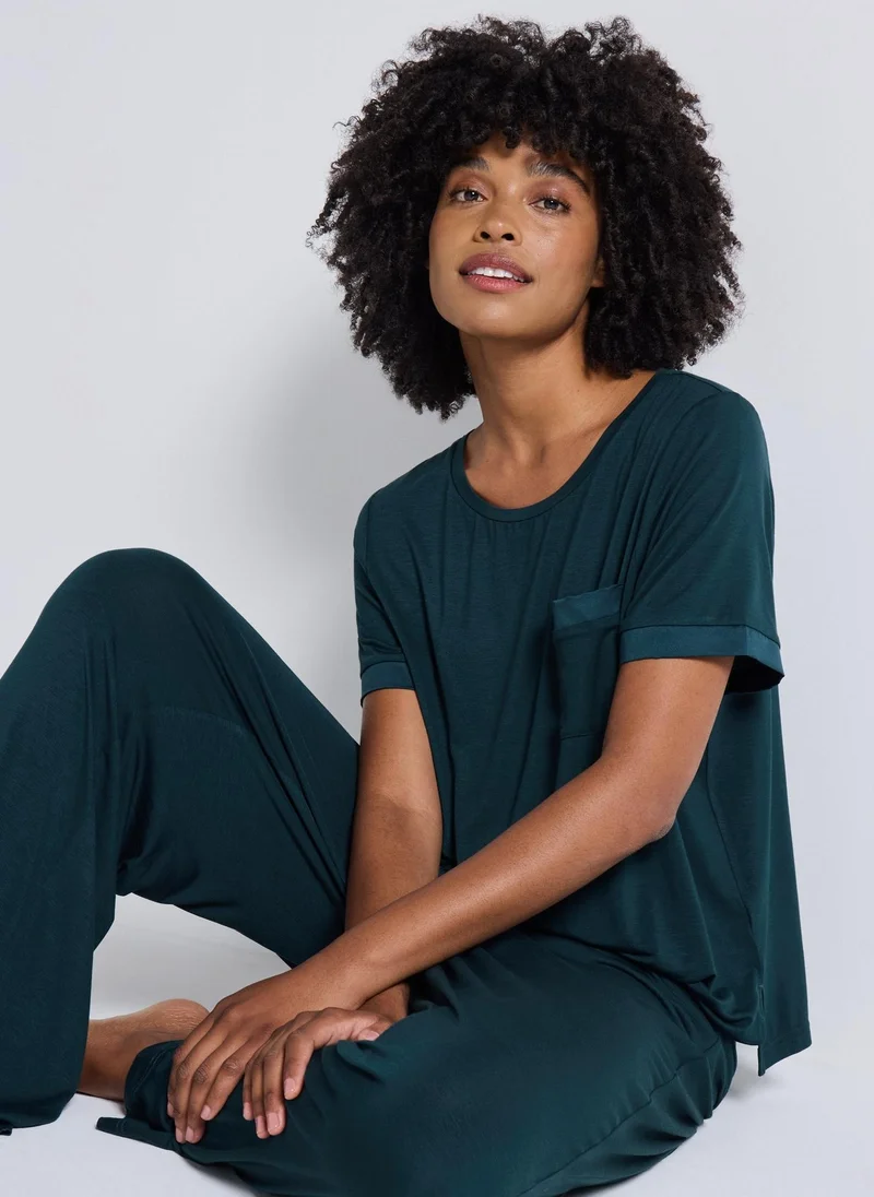 Matalan Teal Wide Leg Slouch Pyjama Bottoms