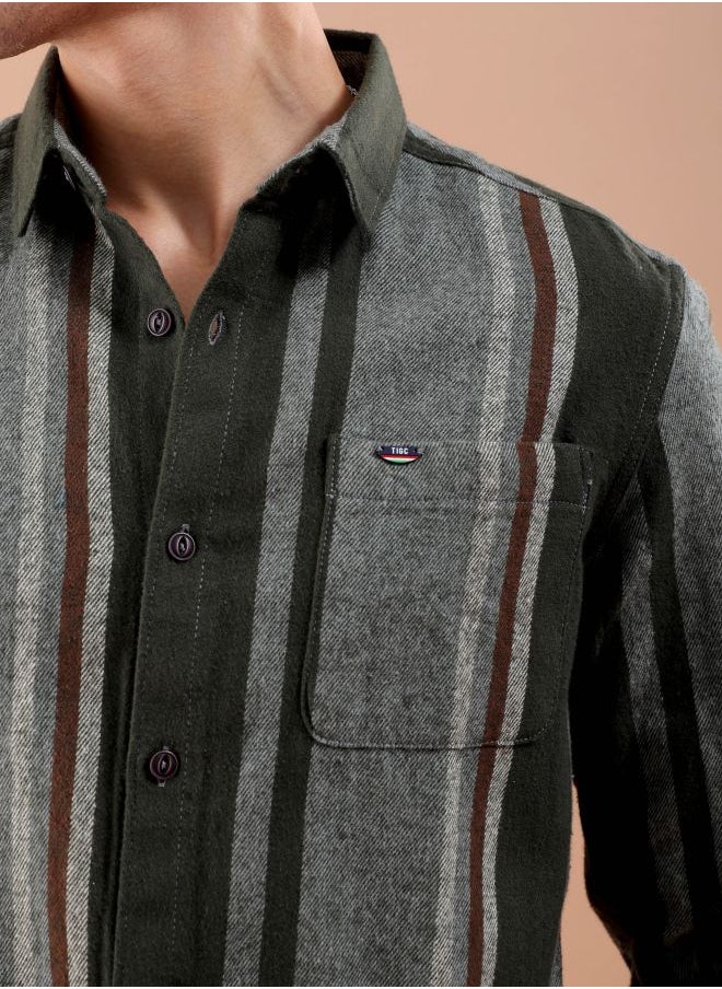 The Indian Garage Co Men Slim Fit Checkered Full Sleeves Cutaway Collar Casual Shirt  - Image 4