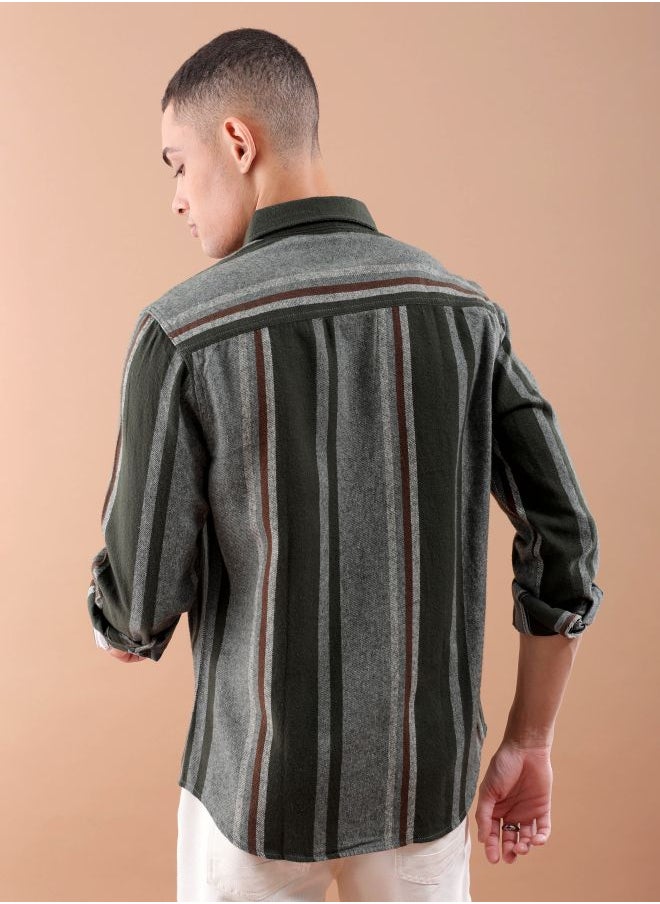 The Indian Garage Co Men Slim Fit Checkered Full Sleeves Cutaway Collar Casual Shirt  - Image 2