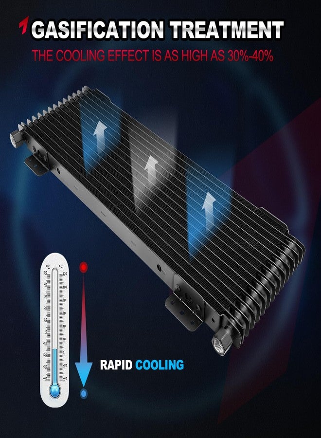 TEMSONE Max LPD4739 40,000 GVW Transmission Oil Cooler with Thermal Bypass, 40k Trans Cooler Mounting Hardware, Towing Applications and Advanced Cooling Protection - Black - Image 3