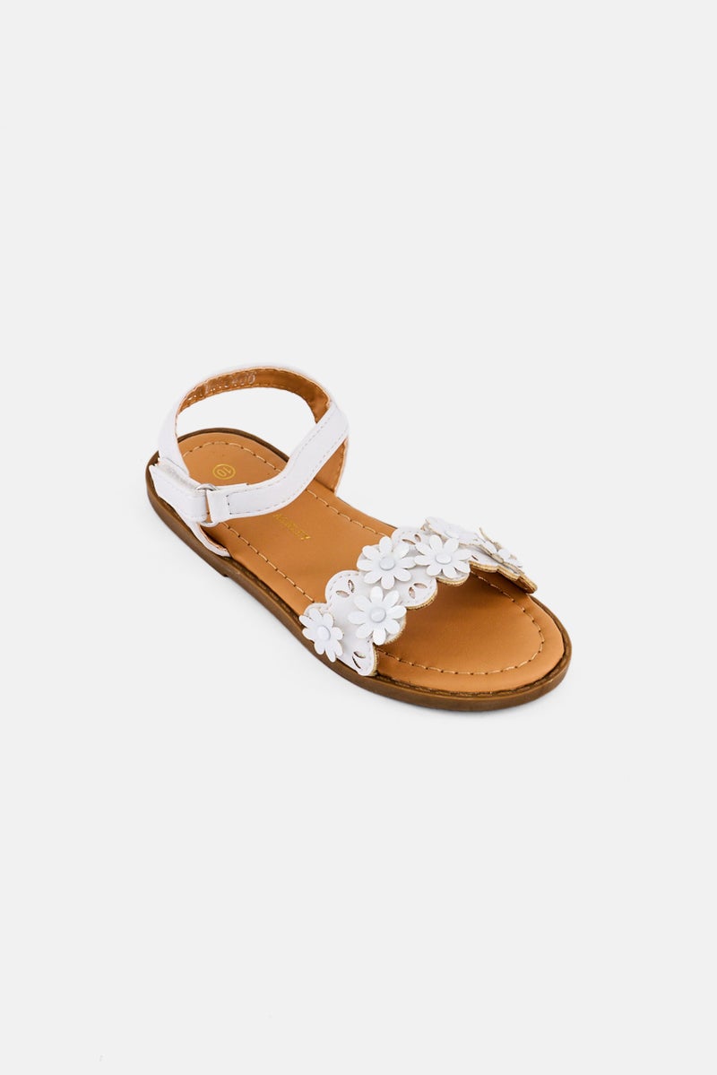LAURA ASHLEY Toddlers Girl Velcro Closure Sandals, White - Image 1