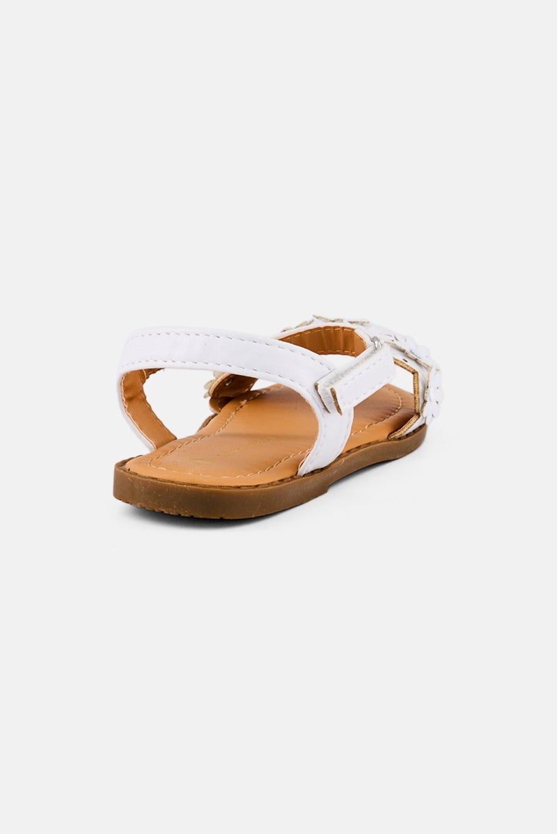 LAURA ASHLEY Toddlers Girl Velcro Closure Sandals, White - Image 2
