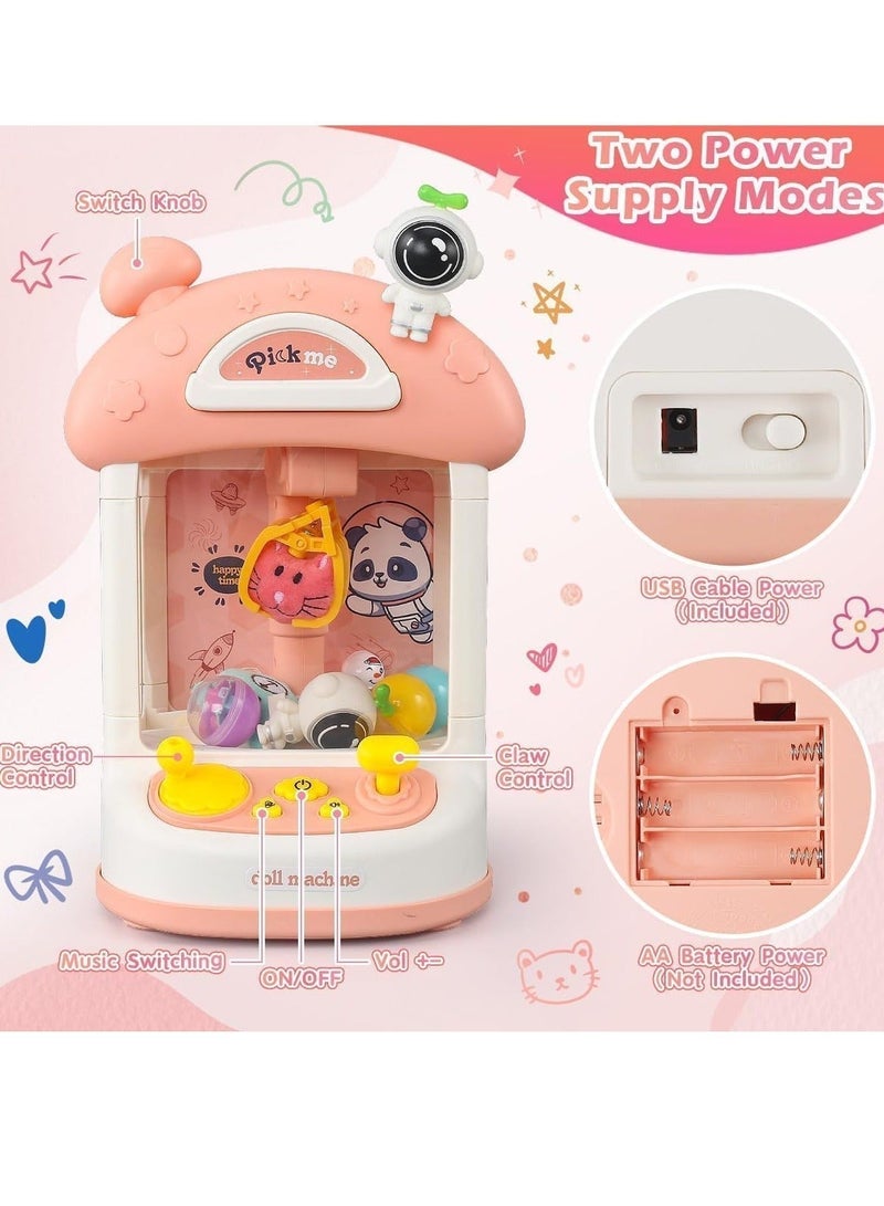 Arabayt Kids mini claw machine, 22 pieces toy mini vending machine, claw machine arcade game, claw machine arcade game with light and adjustable music, claw machine for kids - Image 2