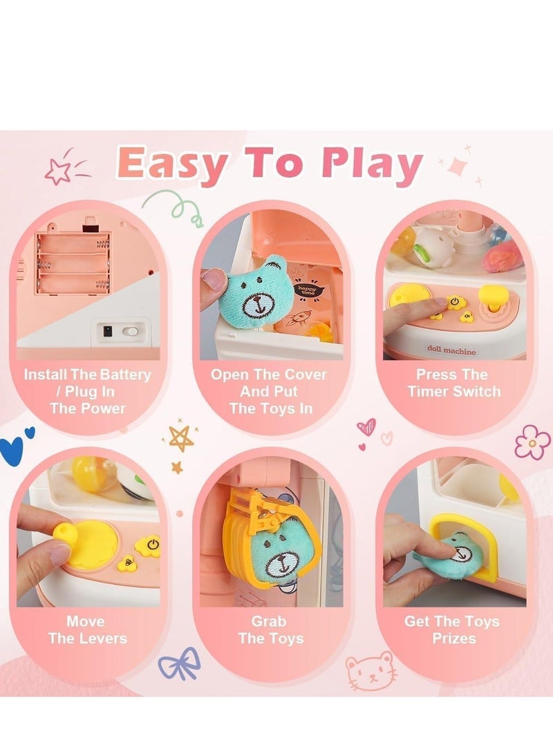 Arabayt Kids mini claw machine, 22 pieces toy mini vending machine, claw machine arcade game, claw machine arcade game with light and adjustable music, claw machine for kids - Image 5