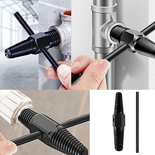 KEWAYO Dual-Ended Screw Extractor & Bolt Remover Set (1/2" & 3/4") - Heavy Duty Carbon Steel for Plumbing, Valves, Faucets - Image 2