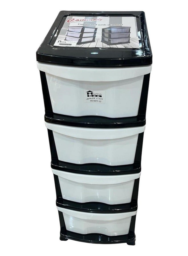 4 tier square plastic storage drawers for storing children's toys and clothes 