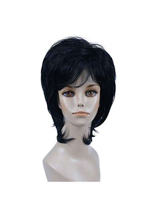 Wiginway Wiginway Short Straight Synthetic Wigs Layered Shaggy Hair Fashion Bob Wig for Women Jet Black 