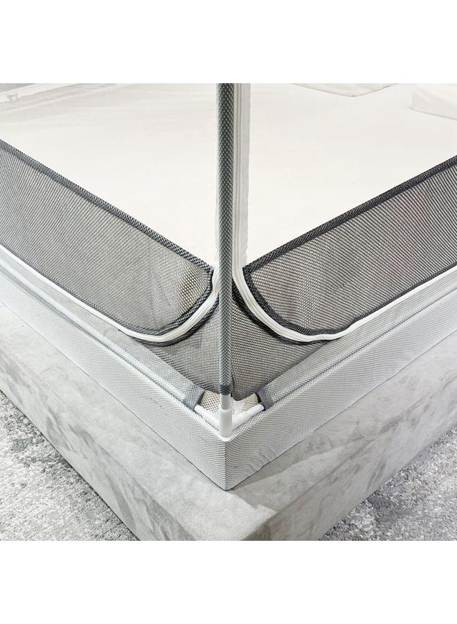 Bluejw Summer New Bedroom Household Encrypted Anti-fall Mosquito Net With Bracket Integrated Full Bottom Zipper Square Bed - Image 3