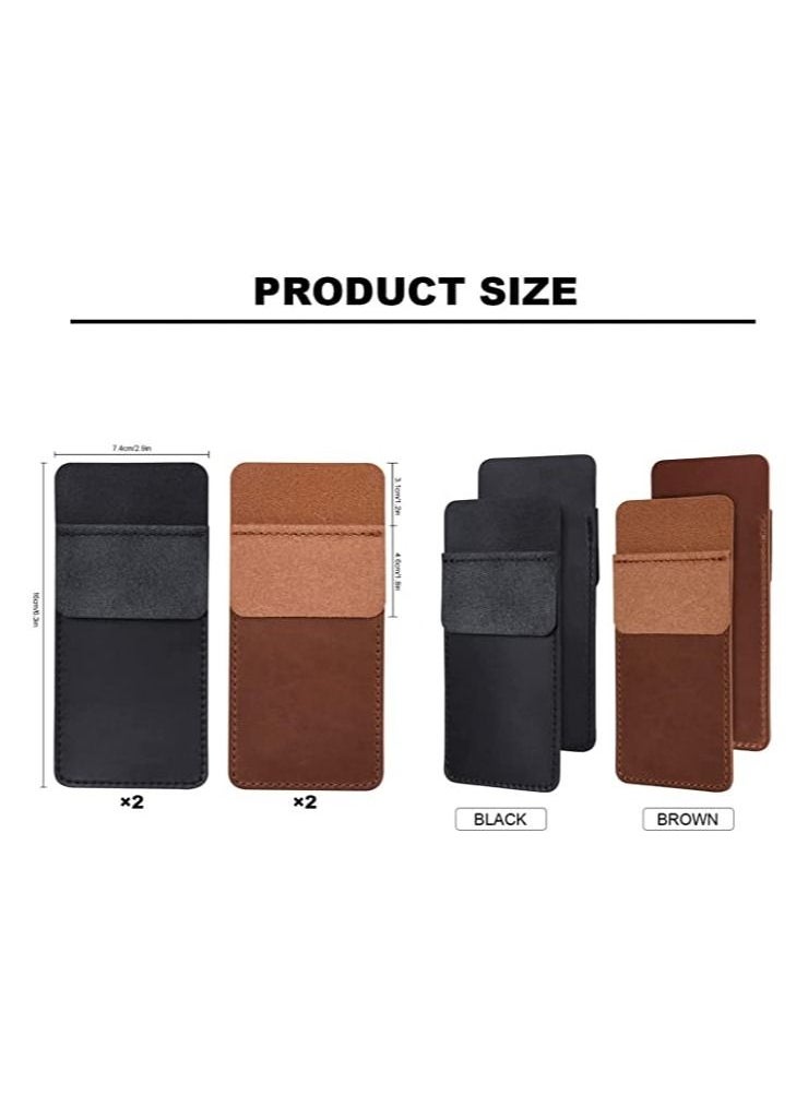 SYOSI Pocket Protector Pen Holder, 4 Pcs Multi-Purpose Leather Pen Pouch Holder Organizer, Pens Pocket Protector for Office School Hospital Men Women Nurse Shirt Lab Coats Pant Pencil Pointers Ruler Tools - Image 5