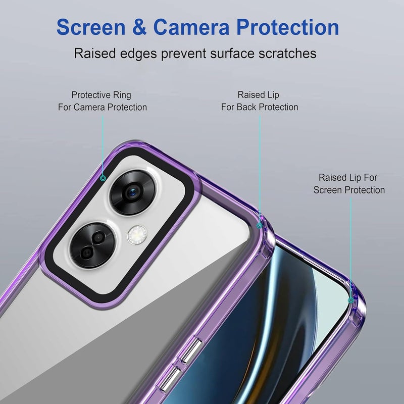ZAPCASE Back Case Cover for OnePlus Nord CE 3 Lite 5G | Compatible for OnePlus Nord CE 3 Lite 5G Back Cover | Case Cover with Camera Protection | (TPU + PC | Translucent Purple) - Image 4