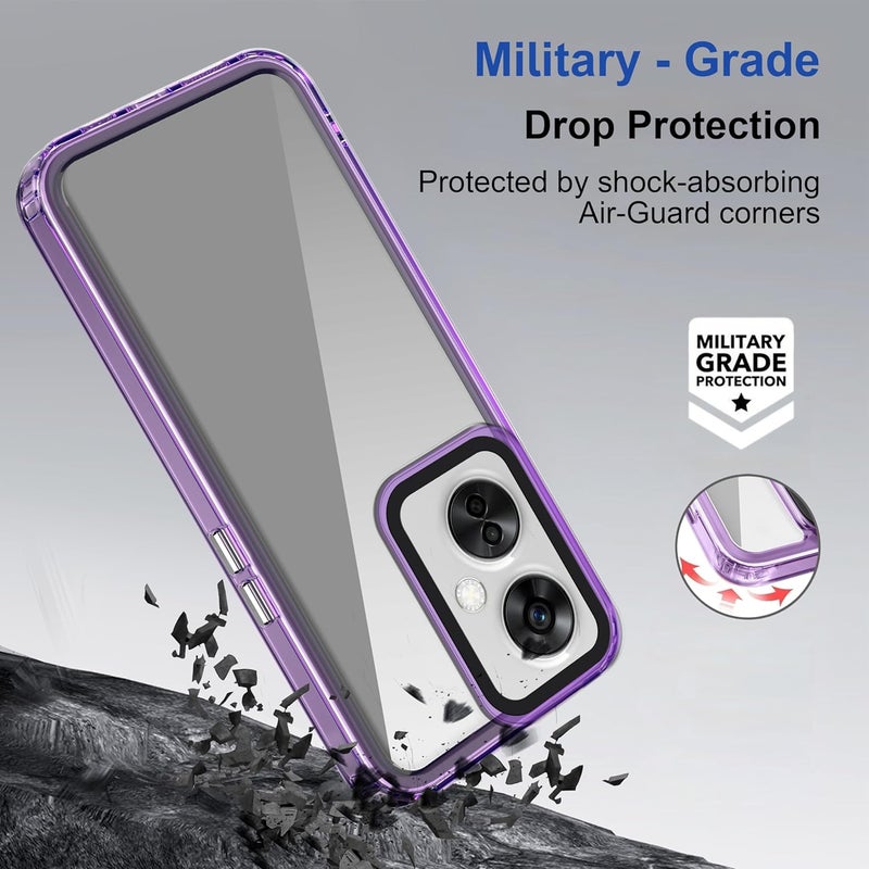 ZAPCASE Back Case Cover for OnePlus Nord CE 3 Lite 5G | Compatible for OnePlus Nord CE 3 Lite 5G Back Cover | Case Cover with Camera Protection | (TPU + PC | Translucent Purple) - Image 3