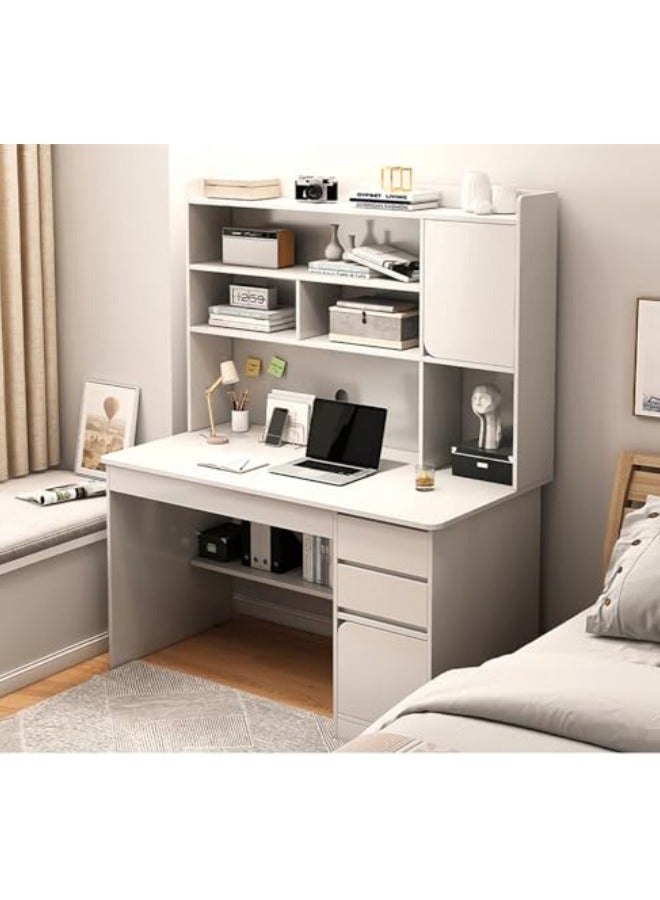 جيجيرو مكتب كمبيوتر، مكتب كبير قائم من ، مكتب دراسة سهل التجميع للمنزل وغرفة النوم والمكتب، طاولة خشبية متينة، ارفف تخزين مثالية للالعاب والعمل والتعلم - Image 1