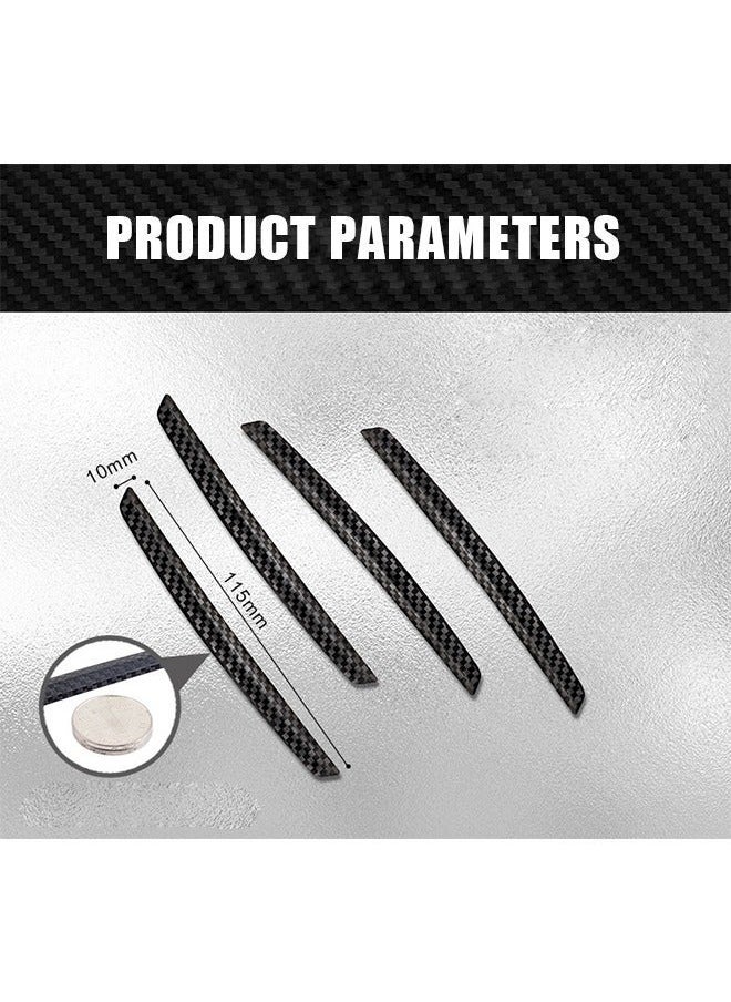 Generic 4 Pcs Car Bumper Guard Protector Sticker, Carbon Fiber Car Front Rear Bumper Protector Strip, Universal Anti Scratch Bumper Protector Long Rubber Corner Guard Anti Collision Strip (Black)  - Image 1