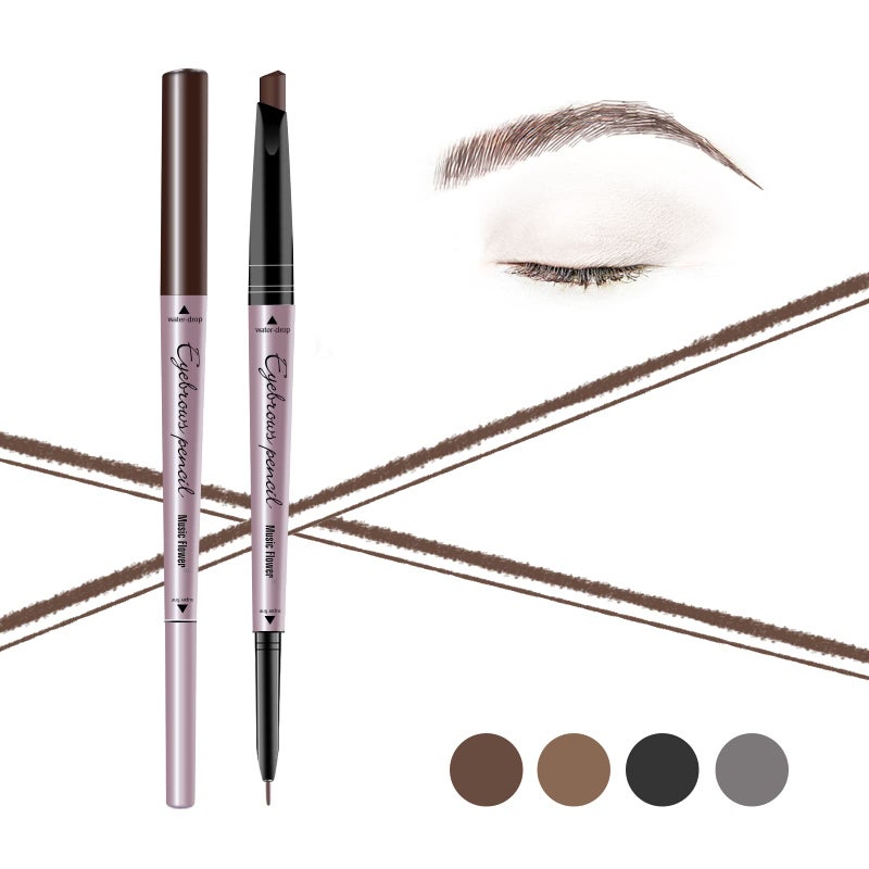 Music Flower Double Ended Eyebrow Pencil Waterproof Natural Brow Enhancing Pen Long lasting Eye Makeup Pack of 1 Dark Brown