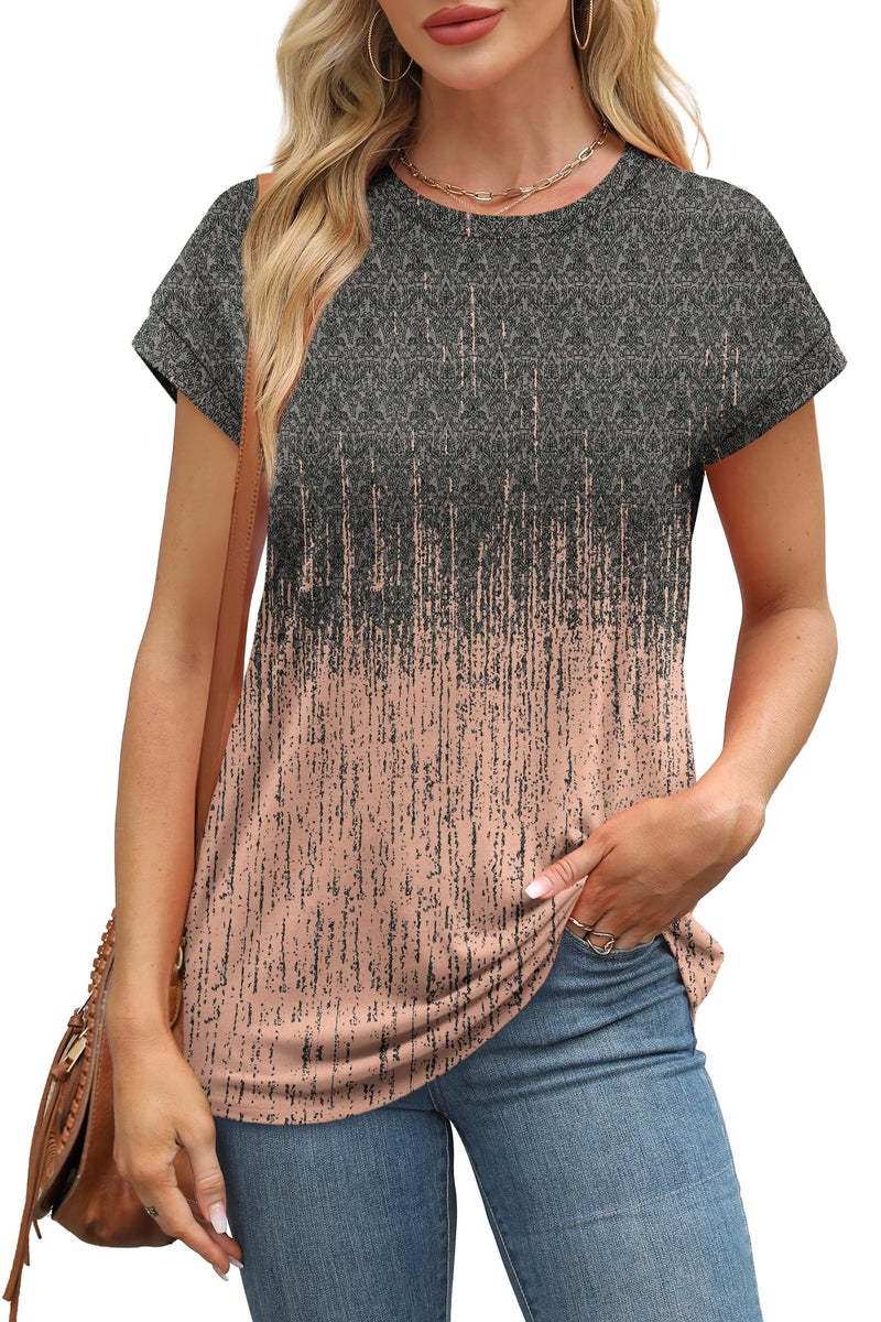 Alaroo Womens Basic Tees Plus Size Clothes Short Sleeve Shirts Beach Vacation Clothes Resort Wear 2026 Fashion Clothing Print 16 XXL - Image 2