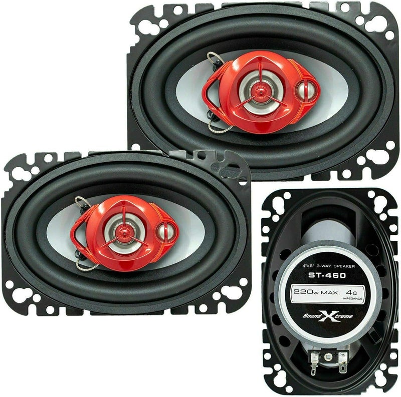 SoundXtreme ST-460 4x6" 3-Way 220 Watts Coaxial Car Speakers - Image 1