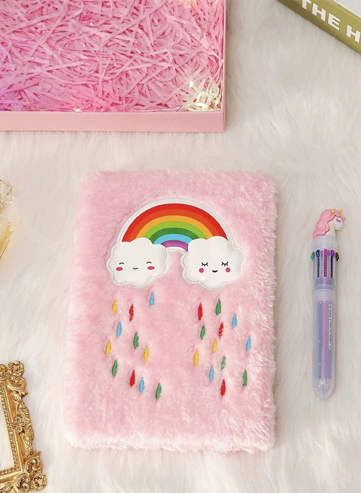 Plush Rainbow Pink Notebook - Image 1