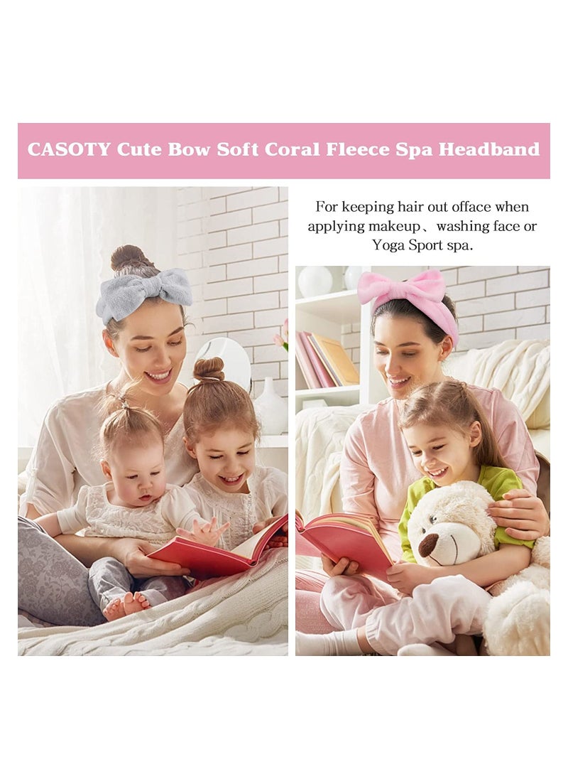 ORiTi 6 Pcs Spa Headband, Fluffy headband, Hair Band for Washing Face, Bow Hair Band, Makeup Headband, Towel Headband, Soft Skincare Headbands  - Image 5