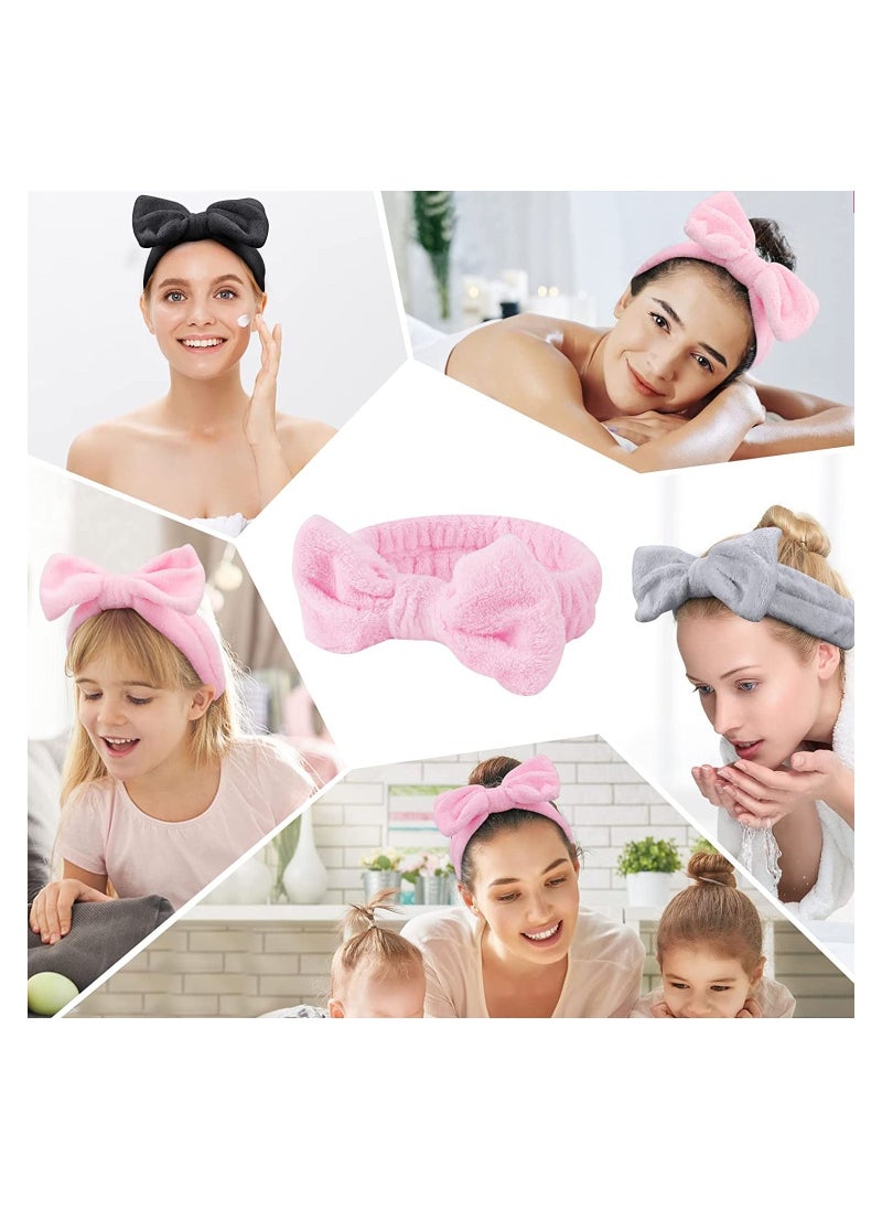 ORiTi 6 Pcs Spa Headband, Fluffy headband, Hair Band for Washing Face, Bow Hair Band, Makeup Headband, Towel Headband, Soft Skincare Headbands  - Image 4