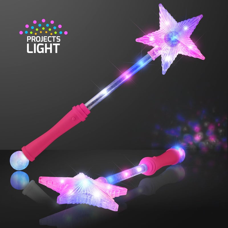 FlashingBlinkyLights Pink Super Star Princess LED Light Up Magic Wand for Kids - Image 2