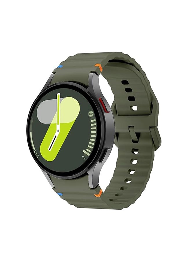 O Ozone No Gap For Samsung Galaxy Watch 7 6 5 4 Band 40mm 44mm/For Galxy Ultra 47mm/For Galaxy FE/5 Pro/6 Classic,20mm Soft Silicone Sport Bands- Green - Image 1