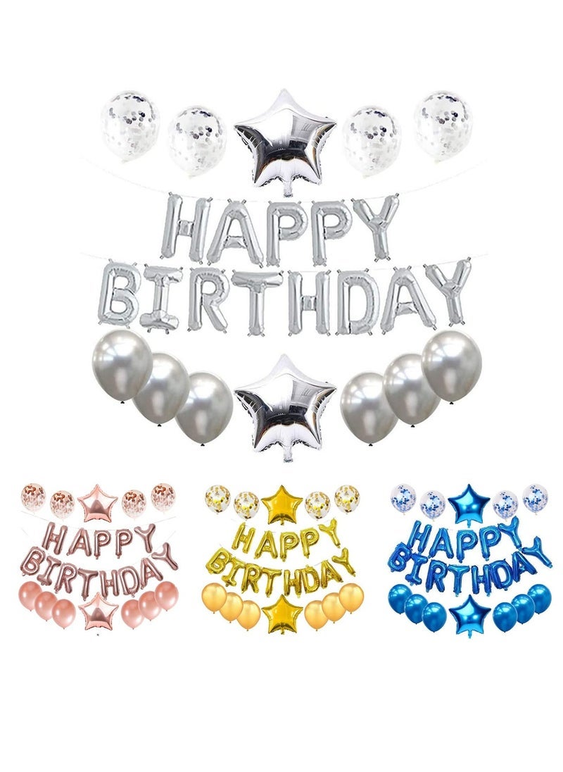 مارك مجموعة زينة عيد ميلاد سعيد فضي - لافتة من رقائق معدنية ، 6 بالونات من اللاتكس و 2 نجمة ، 4 بالونات حلويات للحفلات الداخلية والخارجية DÃ©cor - Image 1