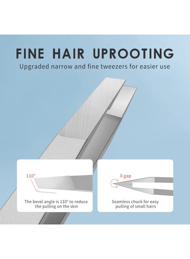 ZERNBER Eyebrow Hair Removal Tweezers, Slant Tweezer Handmade Professional Eyebrow Facial & Hair Remover No Gaps Stainless Steel - Image 5