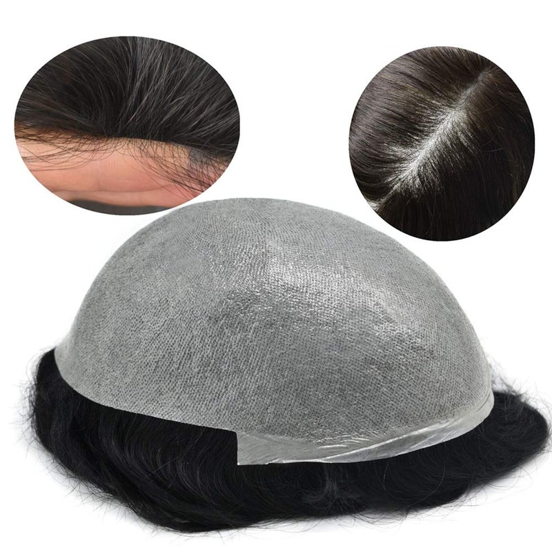 SINGA HAIR Super Thin Skin Mens Toupee 003mm Ultra Thin Skin Hair System For Men Human Hair Black Brown Blonde Gray Vlooped Hairpiece Wig 8x10 100 Light Density 1B Natural Black